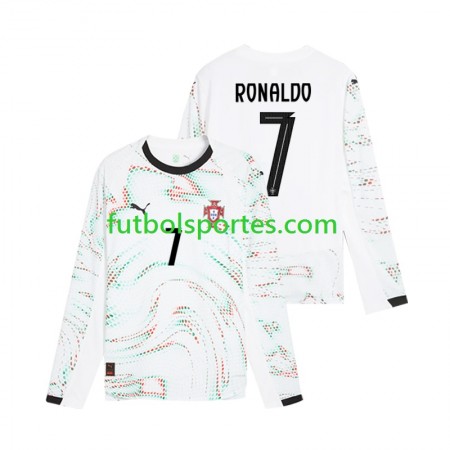 Camiseta Portugal Cristiano Ronaldo 7 Segunda Equipación 2025 Manga Larga